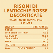 Carica l'immagine nel visualizzatore di Gallery, Risoni di Lenticchie Rosse Decorticate pacco da 250 gr