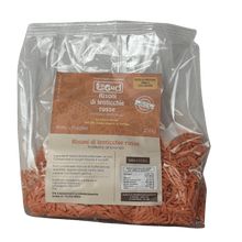 Carica l'immagine nel visualizzatore di Gallery, Risoni di Lenticchie Rosse Decorticate pacco da 250 gr