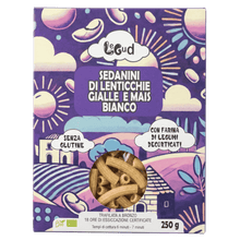 Carica l'immagine nel visualizzatore di Gallery, Sedanini di Lenticchie Gialle e Mais BIO da 250 gr LEGUD