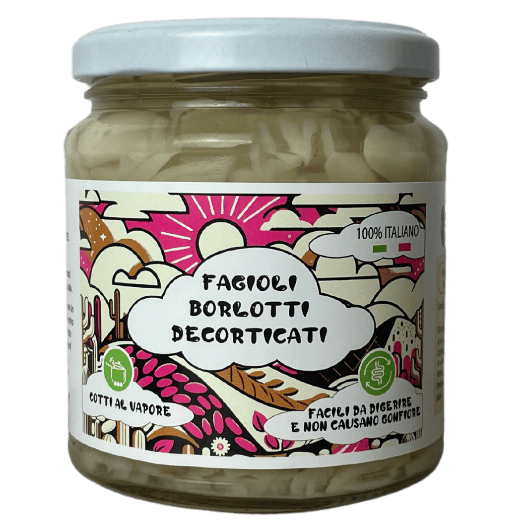 Fagioli Borlotti in Vaso Decorticati Precotti a Vapore da 300 gr