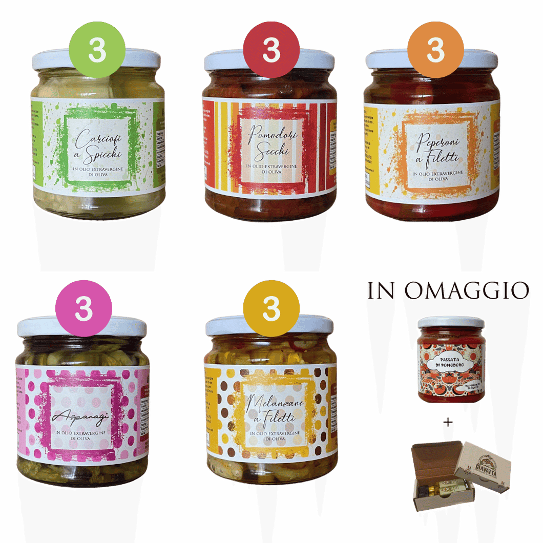 Conserve Sottolio del Contadino 15 vasi da 300 gr in Olio Extra vergine di Oliva