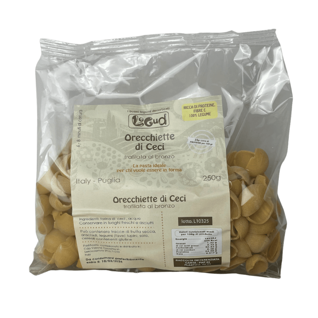 Orecchiette di Ceci Decorticati pacco da 250 gr
