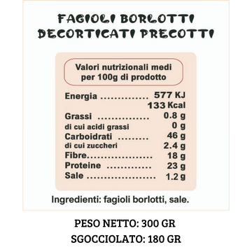 10 Vasi di Legumi Decorticati Cotti a Vapore da 300 gr